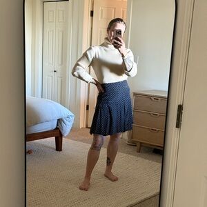 Moschino Navy Blue Polka Dot Skirt